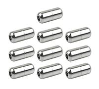 Qsvbeeqj 10 Elastici Lacci Allattamento Di Metallo Capsule Fibbie Del Crinale Pizzo Estremità Non Lacci Tielastien LUCIDO LAZIGE SHOELACE Accessorio Rotondo Stivali, argento, taglia unica