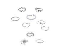 Qsvbeeqj 10 Pezzi Complicato Foglio Fiore Vintage Imitazione Perline Anelli Elegante Gioielli Alla Moda Dita Accessori Per L'usura Dita Alla Moda Dita Accessori, come descritto