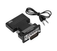 Qsvbeeqj 1080P PC Computer HDTV a VGA Video Convertitori 3.5mm Suono Femmina A Maschio Adattatore Per Laptop Top Box Monitor Proiettori HDTV VGA Con Suono