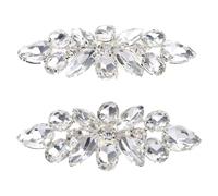 Qsvbeeqj 2 PC/Set di clip per scarpe alla moda per fibbia lucida tacco alto scarpe da sposa decorazione festa P decorazioni magiche clip nero oro fibbia donna spilla grezzi