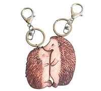 Qsvbeeqj 2 portachiavi significativi per la festa della mamma abbinati a portachiavi con ciondolo a forma di riccio, A, taglia unica