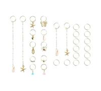 Qsvbeeqj 28pcs capelli treccia accessori metallo fascino anelli per capelli struttura in lega per donne acconciature adatte per tutte le occasioni