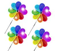 Qsvbeeqj 4 spinner riflettenti, spinner di fiori, per pinwheels, mulino a vento in plastica, per giardino