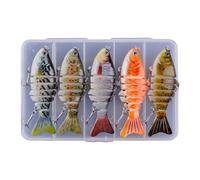 Qsvbeeqj 5 esche galleggianti con ganci in altezza per trote con più comuni Swimbait 7 segmenti, esche artificiali, esche da pesca, tutte le condizioni