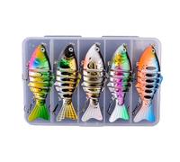 Qsvbeeqj 5 esche galleggianti con ganci in altezza per trote con più comuni Swimbait 7 segmenti, esche artificiali, esche da pesca, tutte le condizioni