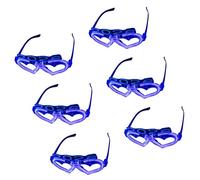 Qsvbeeqj 6Pcs Incandescenza Nel Buio Cuore Occhiali Luminoso LED Luce Per Concerti Telaio Riutilizzabile Ricaricabile LED Party Occhiali