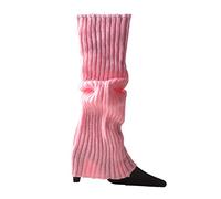 Qsvbeeqj 80s 90s Donne Ragazze Knit Pattinaggio Scaldamuscoli Arcobaleno A Righe Crochet A Costine Ginocchio Calze Per Accessori Del Partito di Halloween Accessori, B, Taglia unica