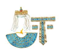 Qsvbeeqj Accessori per costume egiziano King Tuts cappello faraone copricapo braccialetti collare per Halloween faraone accessori set per feste di Halloween