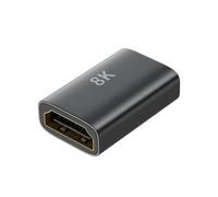 Qsvbeeqj Adattatore HDTV 2.1 in alluminio da femmina a femmina 8K@60Hz 4K@120Hz Extender Accoppiatore per Streaming Stick Monitor HDTV Accoppiatore portatile per splicing di grandi dimensioni