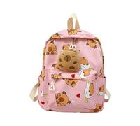 Qsvbeeqj Adorabile Capybara Carattere Zaino Per Bambini Pratica Borsa Scuola In Nylon Con Tracolla Regolabile Casual Books Borse Bambino Borsa Da Bagno Di Vita, a