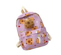 Qsvbeeqj Adorabile Capybara Carattere Zaino Per Bambini Pratica Borsa Scuola In Nylon Con Tracolla Regolabile Casual Books Borse Bambino Borsa Da Bagno Di Vita, b