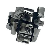 Qsvbeeqj Anelli per maschera in metallo leggero unici accessori per gioielli che simboleggiano la complessità interna, adatti per feste e mostre d'arte, anello dettagliato inciso