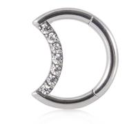 [Qsvbeeqj] Anello da naso unico a forma di luna orecchini scintillanti Daith Rook e perline orecchini da donna orecchie naso gioielli ornamenti