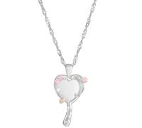 Qsvbeeqj Antica magia a specchio collana lunga per le donne gioielli regalo cuore specchio portachiavi catena girocollo collana collana girocollo San Valentino donna collana lunga, Taglia unica, come