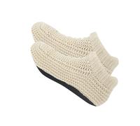 Qsvbeeqj Antiscivolo Acrilico Lavorato A Maglia Pantofola Calzini Con Grip Per L'inverno Uso Interno Fodera In Pile Caldo Pavimento Donne Homewear Elastico Donne Calde, Bianco latte, Taglia unica