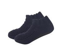 Qsvbeeqj Antiscivolo Acrilico Lavorato A Maglia Pantofola Calzini Con Grip Per L'inverno Uso Interno Fodera In Pile Caldo Pavimento Donne Homewear Elastico Donne Calde, blu navy, Taglia unica