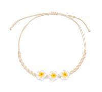 Qsvbeeqj Artigianale Tessuto Frangipani Collana Colorato Polimeri Fiori Di Argilla Gioielli Portatile Per Festival Musicale Casual Wear Beach Gioielli, Taglia unica, come descritto, come descritto