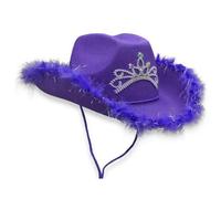 Qsvbeeqj Bachelorette Party Cowgirl Sposa Flat Top Cappello Bella Bridal Shower Cowboy Cappello Ragazze Carnevale Partito Fotoshoots Western Cowgirl Regolabile Cinturino Posteriore Unisex
