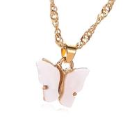 [Qsvbeeqj] Bella farfalla design robusto acrilico collana moderna gioielli regalo per compleanno anniversario celebrazione