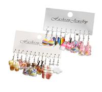 Qsvbeeqj Belle E Realistiche Latte Teas Bevande Orecchini Pack Di 11 Accessori Gioielli Portatile Per Le Feste Forniture Donne Alla Moda