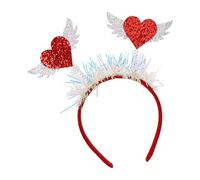 Qsvbeeqj Blingbling - Cerchietto per capelli a forma di cuore glitterato, per feste a tema, feste di musica da donna, ornamento per capelli di San Valentino