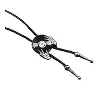 Qsvbeeqj Bolotie occidentale da uomo con ciondolo distintivo in metallo vintage cordino in pelle cravatta festival catena regolabile maglione collana Rodeos Bolo Tie, Disco scheletro mano, Taglia