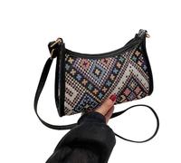 Qsvbeeqj Borsa a tracolla ispirata alla tendenza, elegante e alla moda, borsa a tracolla con motivo unico, con scomparto principale con cerniera, borsa da donna, Nero , One Size