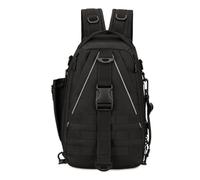 Qsvbeeqj Borsa a tracolla per attrezzatura da pesca a tenuta stagna Borsa a tracolla singola per esterni Borsa a tracolla per attrezzatura da pesca, Nero