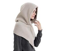 Qsvbeeqj Caldo cappello lavorato a maglia scialle combinato peluche fodera pelosa elegante antivento spesso isolante copricapo per uomo donna cappello cacciatore tirare su cappuccio foderato in pile