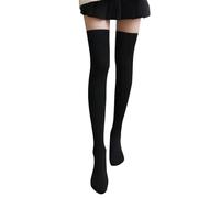 Qsvbeeqj Calze alte da donna foderate in pile morbide calze lunghe calde sopra il ginocchio calzini invernali termici da donna caldi al ginocchio invernali polpaccio foderato in pile termico coscia