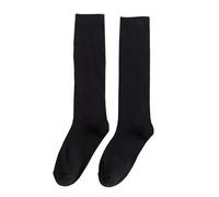 Qsvbeeqj Calze da uomo al ginocchio in cotone traspirante confortevole tinta unita calze lunghe per abiti da lavoro e abbigliamento casual calzini di cotone da lavoro, Nero , Taglia unica