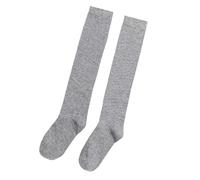 Qsvbeeqj Calze da uomo al ginocchio in cotone traspirante confortevole tinta unita calze lunghe per abiti da lavoro e abbigliamento casual calzini di cotone da lavoro, grigio, Taglia unica