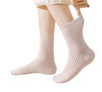 Qsvbeeqj Calze invernali da donna in finta lana a coste, spesse e calde, termiche, casual, per il freddo e l'inverno caldo, B, Taglia unica