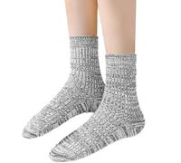 Qsvbeeqj Calze invernali da donna in finta lana a coste, spesse e calde, termiche, casual, per il freddo e l'inverno caldo, Grigio chiaro, Taglia unica