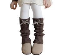 Qsvbeeqj Calze lunghe da donna alla moda a righe in maglia a righe calde studentesse ragazze anni '90 calzini per stivali da festa casual streetwear regali calze a maniche svasate, Colore caffè