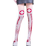 Qsvbeeqj Calze lunghe traspiranti di Halloween per le donne in poliestere elastico accessori per costumi stagionali e abbigliamento quotidiano Calze di Halloween di facile cura