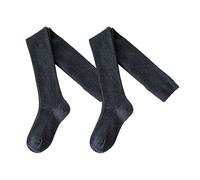 Qsvbeeqj Calze termiche sopra il ginocchio con misto lana traspirante antiscivolo fascia in silicone calze alte coscia scaldamuscoli per le donne calze elastiche in lana coscia, Grigio scuro, Taglia