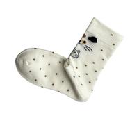 Qsvbeeqj Calzini da donna a forma di gatto, stile casual, in cotone, con grazioso animale, alla caviglia, idea regalo, bianco, Taglia unica