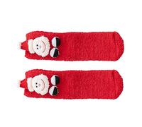 Qsvbeeqj Calzini in pile di corallo con motivo a cartoni animati per le donne calzini morbidi elastici per feste di Natale e uso quotidiano pantofola pelosa da donna, B, Taglia unica