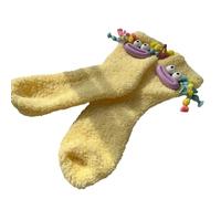 Qsvbeeqj Calzini per bambole dei cartoni animati da donna più spessi e sfocati accoglienti calzini caldi e morbidi in peluche invernale regali per la casa da donna sfocato antiscivolo pinze velluto