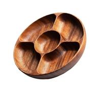 Qsvbeeqj Candy Bowl Legno Porzioni Divise Vassoio Piatto Frutta Piatto Antipasto Per Farmhouse Cucina Sala Da Pranzo Facile Da Usare Legno Diviso