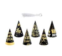 Qsvbeeqj Capodanno Forniture Per Il Partito 2026 Oro Nero Glitters Cono Cappelli Felice Anno Nuovo Cappello Per Il Conto Alla Rovescia Partito Fancy Paper Cone Hat