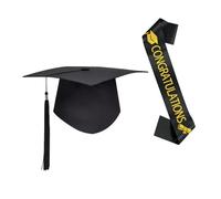 Qsvbeeqj Cappelli di laurea per adulti con onori di laurea in raso stola set 2025 per università superiore scuola laureata forniture per feste congratulazioni decorazioni per laureati