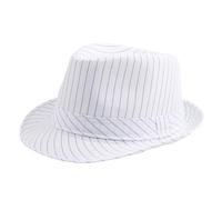 Qsvbeeqj Cappello a cilindro Fedora a righe a tesa corta Dress Up Top Hat sorpresa fidanzato padre zio casual per bambini Bulk, bianco, 58