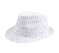 Qsvbeeqj Cappello a cilindro Fedora a righe a tesa corta Dress Up Top Hat sorpresa fidanzato padre zio casual per bambini Bulk, Bianco, 7 3/8