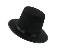 Qsvbeeqj Cappello alto con cintura in raso nero per feste di Halloween, spettacoli teatrali, adulti e bambini, accessorio per costume cosplay