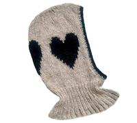 Qsvbeeqj Cappello con cappuccio per adulti, scaldacollo, cappello con cappuccio a forma di cuore, accessorio per il freddo, scaldacollo per le donne in esecuzione, Kaki, taglia unica