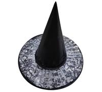 Qsvbeeqj Cappello da strega di Halloween con frange in pizzo cappello da mago unisex a punta cappello da strega adulto per bambini cosplay copricapo