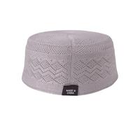 Qsvbeeqj Cappello turbante da uomo in morbido cotone traforato musulmani Kufi con design tradizionale per un look confortevole ed elegante uomini religiosi, grigio, L