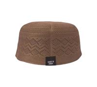 Qsvbeeqj Cappello turbante da uomo in morbido cotone traforato musulmani Kufi con design tradizionale per un look confortevole ed elegante uomini religiosi, Colore caffè., L